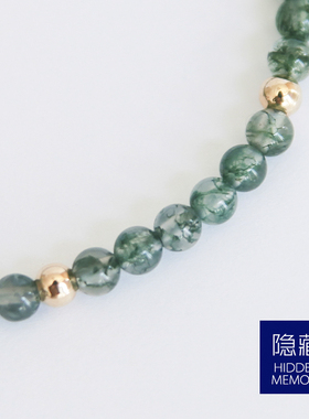 原创水草玛瑙绿色手链学生国风