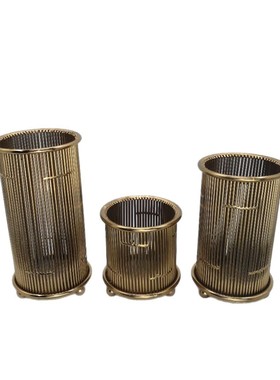 餐桌家居装饰品会所酒店办公室花瓶摆设美式复古桌面插花摆件客厅