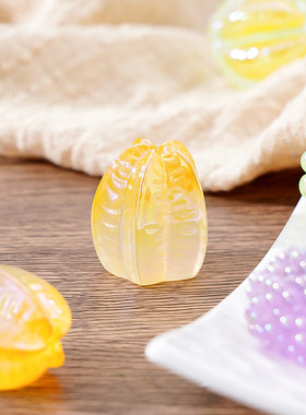 仿真食玩电镀夜光水果柿子杨桃小摆件盲袋直播奶油胶饰品diy配件