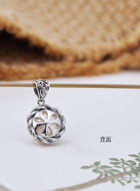 适用纯银珍珠项链S925银锁骨链圆形白色吊坠时尚简约小巧百搭银饰