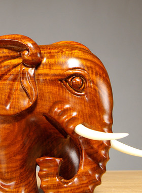 适用花梨木质雕刻大象一对家居客厅电视柜办公装饰摆件红木工艺品