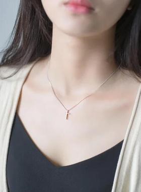 纯银十字架项链mini日系链子女式