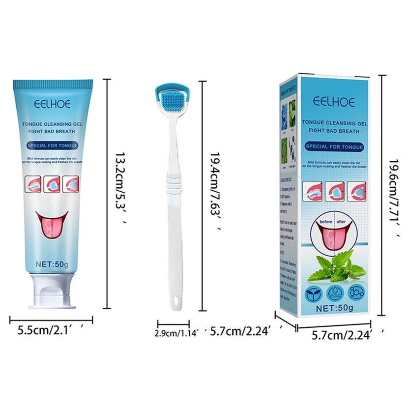 Tongue Cleaning Kit Tongue Cleaning Gel With Brush Cleaner-图3