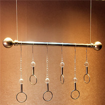 Clothing Store Hanging Show Rack Wall-mounted Wire Boom Rings Hanging Hanger Womens Clothing Children Clothing Store Beads Chain Hanging Clothes Hook