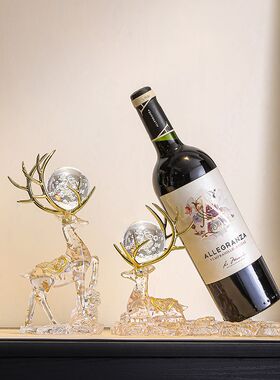 创意招财鹿酒架摆件客厅酒柜餐边柜红酒瓶酒托置物架高档家居装饰