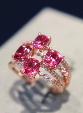 轻奢私人天然缅甸无烧尖晶石戒指