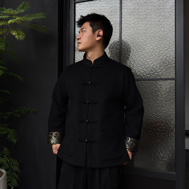 墨存三重门新款秋冬中式毛呢高级感保暖外套短款夹克男士立领国风,淘宝优惠券,粉丝福利购,淘宝优惠卷