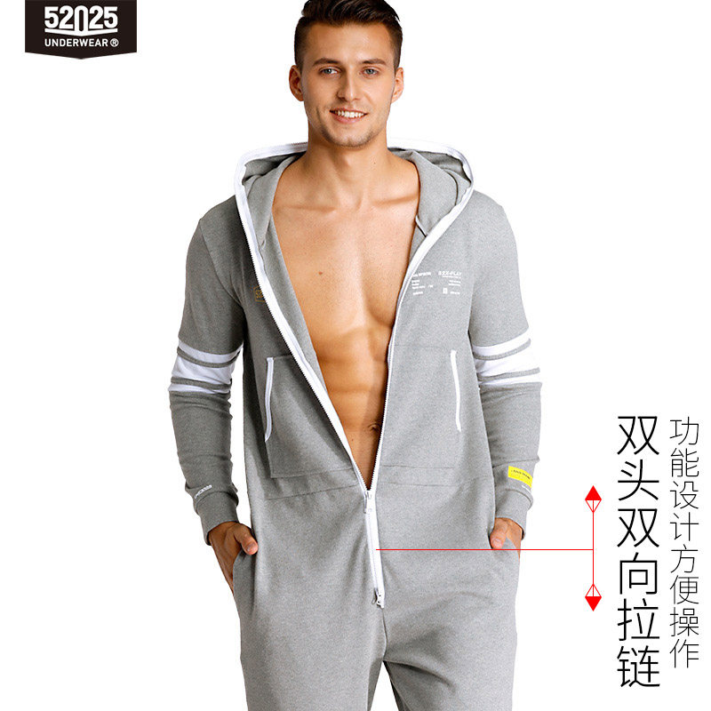 52025纯棉ins风连体衣潮运动睡衣 52025内衣睡衣/家居服套装