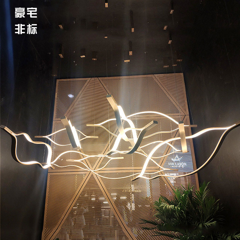 后现代米兰设计师吊灯创意波浪形客厅展厅餐厅酒店大堂轻奢吊灯 - 图0