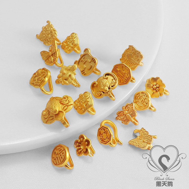 18k哑金包金保色古法金如意平安扣吊坠扣链接挂钩扣diy饰品项链扣,淘宝优惠券,粉丝福利购,淘宝优惠卷