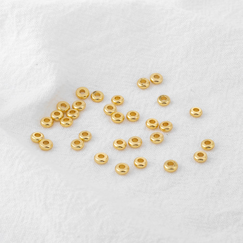 14K保色金珠 DIY手链隔片串珠手工/3mm-4mm-5mm（100颗一份） - 图1