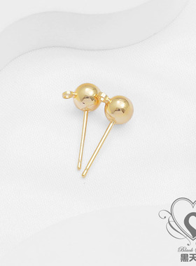 diy包金保色环球3mm/4mm材料耳针