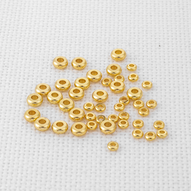 美国进口保色金珠14K DIY手链 隔片/3mm-4mm-5mm（100颗一份） - 图3