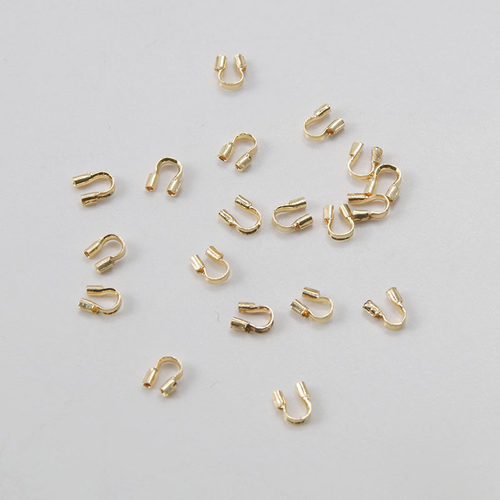 14K包金保色配件U型护线器马蹄扣收尾扣串珠钢丝线手工diy配件 - 图0