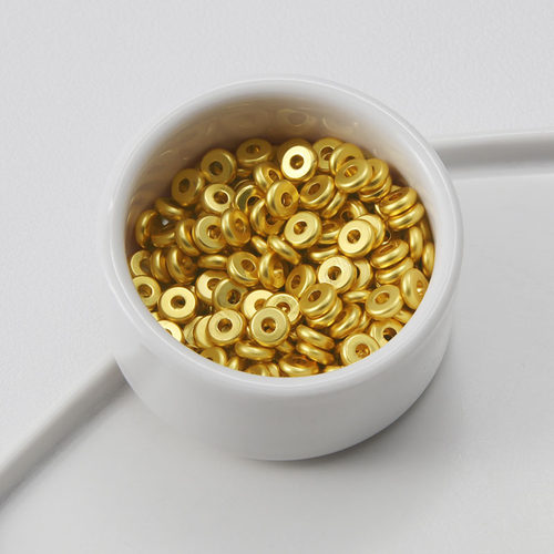 18k包金保色沙金哑光隔片平片4mm/5mm/6mm扁片珠diy饰品散珠 50颗 - 图2