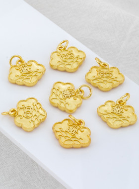 哑金如意吊牌小吊坠diy饰品