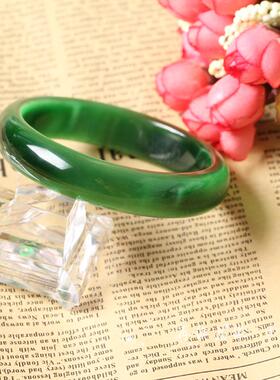 猫眼石手镯 正品翡翠绿猫眼石手镯 四种宽度任选 时尚女款