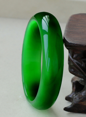 绿色猫眼石闪亮大宽加厚搭配手镯