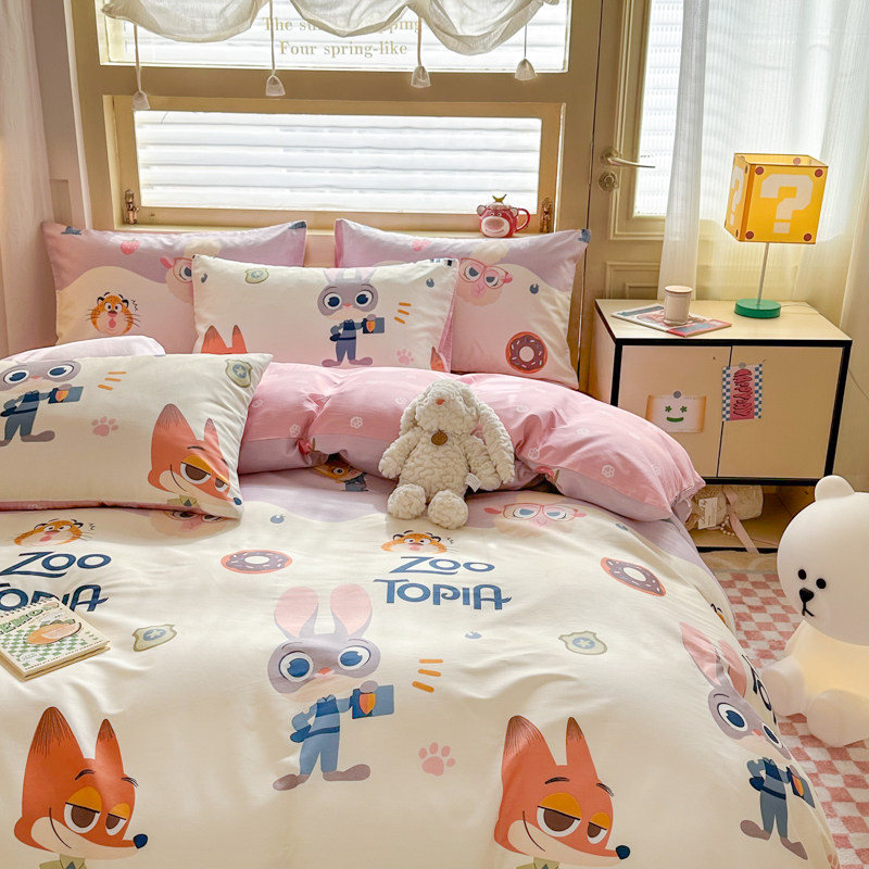 疯狂动物城床上四件套全棉纯棉儿童床品男床单被套床笠宿舍三件套,淘宝优惠券,粉丝福利购,淘宝优惠卷