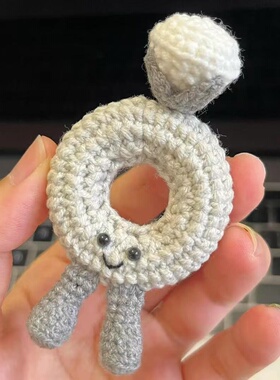 纯手工毛线钩针编织jellycat立体玩偶小戒指diy材料包仪式感礼物