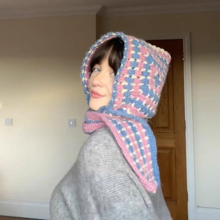 手工编织ins风连体帽子围巾毛线钩针diy材料包自织秋冬围脖送女友,淘宝优惠券,粉丝福利购,淘宝优惠卷