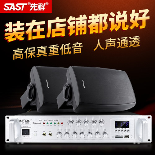 先科P6壁挂音响商店铺专用蓝牙功放套装挂墙式重低音室内餐厅音箱 - 图1