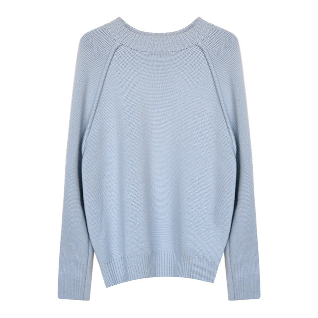 YUYU round neck commuting pullover merino wool sweater