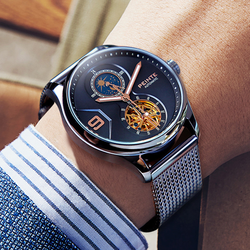 新款正品镂空陀飞轮全自动名机械表 佩恩特手表国产腕表