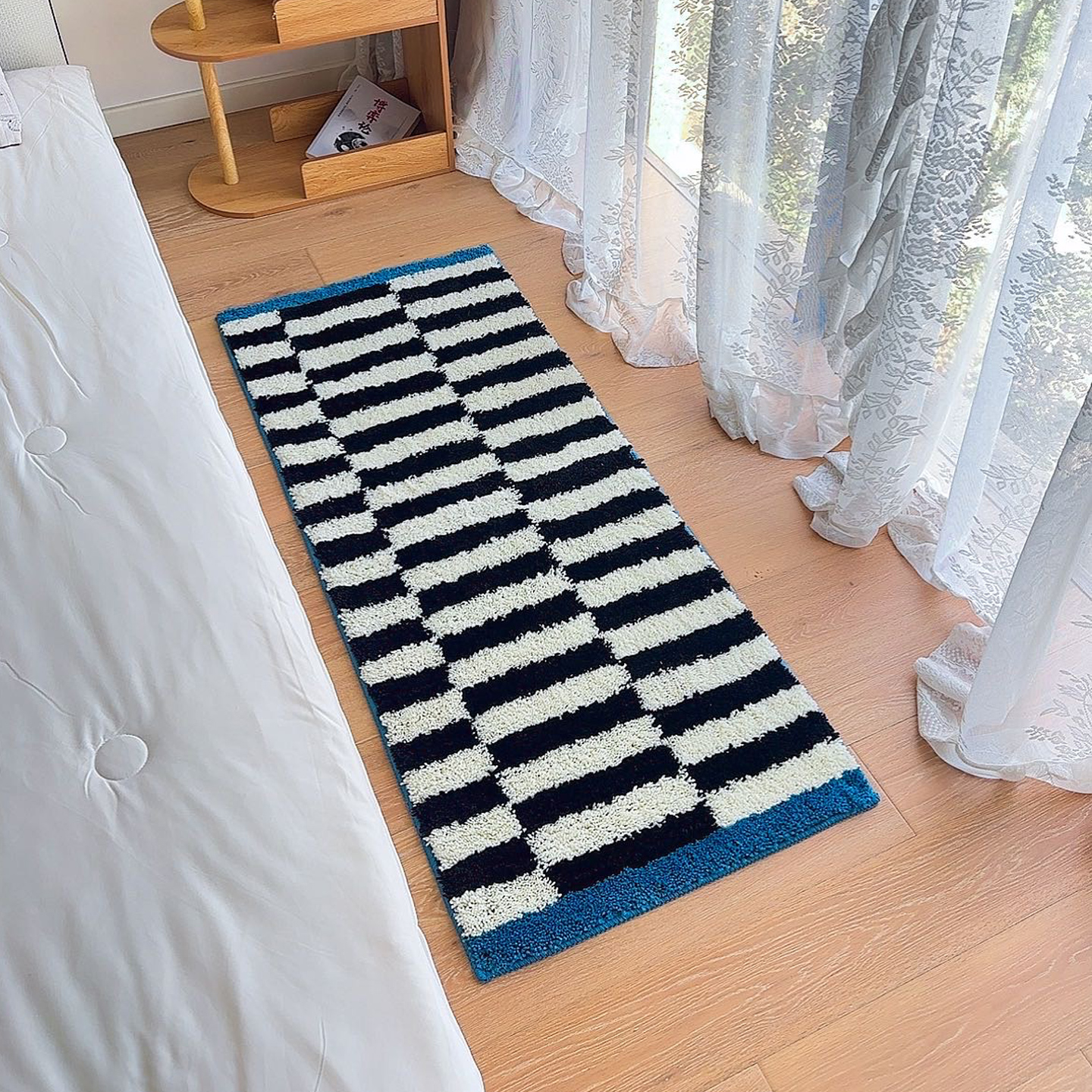 原创包豪斯地毯卧室客厅地垫新款中古风长条加厚毛毯房间床边毯垫