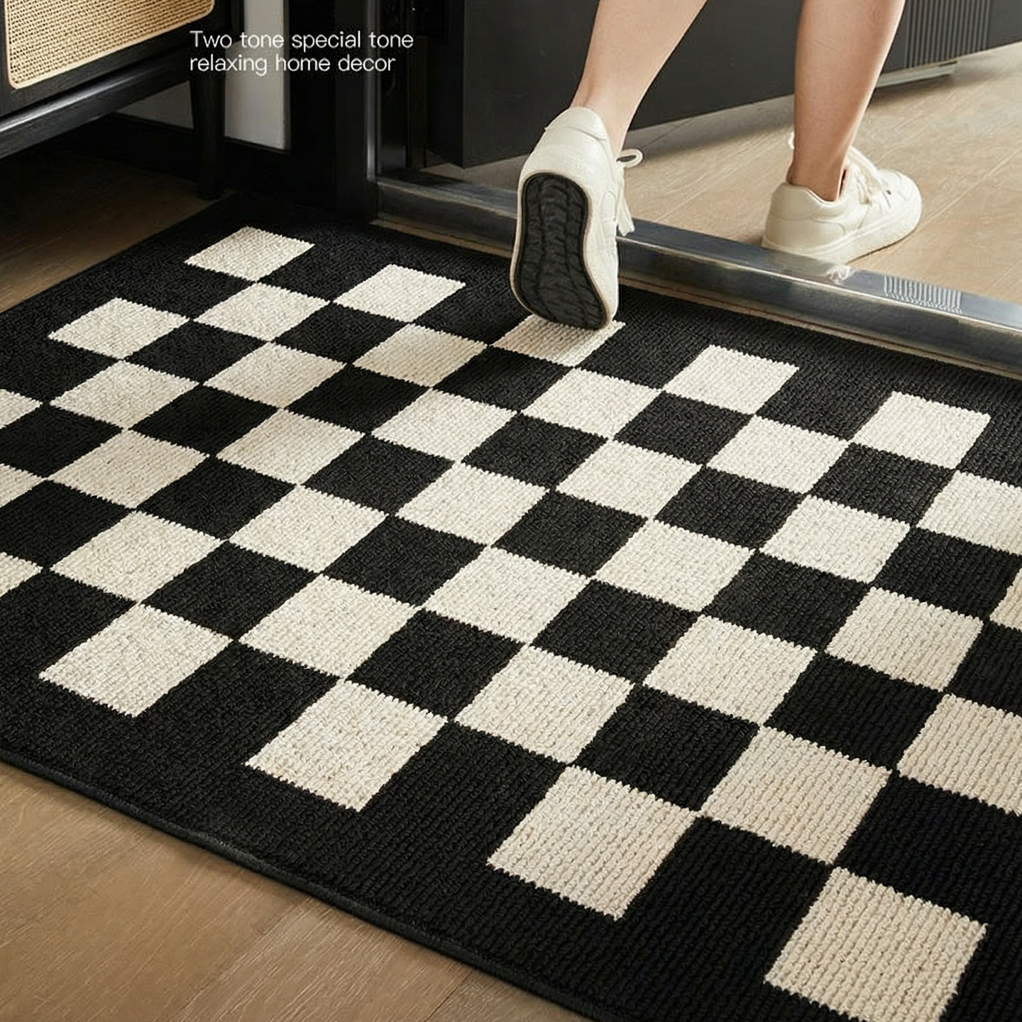 棋盘格入户门地垫进门垫高级感家用脚垫玄关防滑垫子大门门口地毯,淘宝优惠券,粉丝福利购,淘宝优惠卷