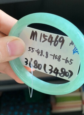 毛毛的翠/M 15469/天然特色苹果绿贵妃翡翠手镯/55-48.8/3680