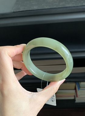 毛毛的翠//M 12734/和田玉青玉正圈手镯//56.3/400