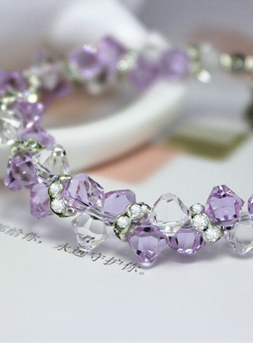 紫色薰衣草采用水晶生日礼物手串