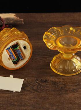 电池七彩琉璃led莲花供灯法会