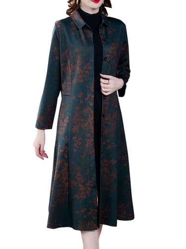 Плащ для матери, куртка, осенний лонгслив, коллекция 2021, для среднего возраста, большой размер