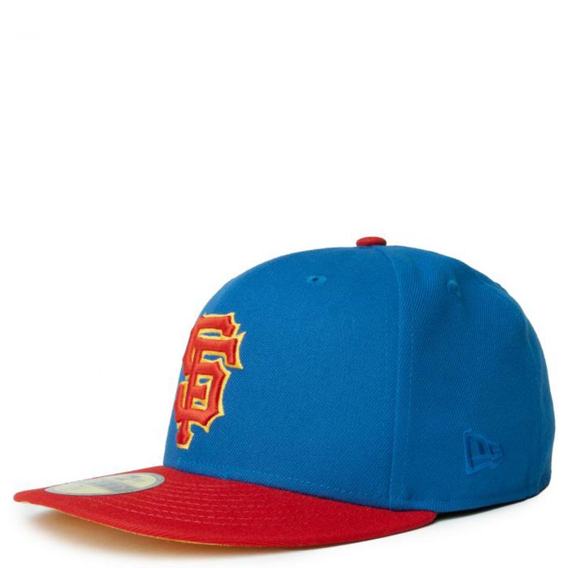 New Era专柜海外购男舒适流行旧金山巨人蓝红59Fifty Fitted帽子