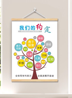 班级公约文化班规班训挂画