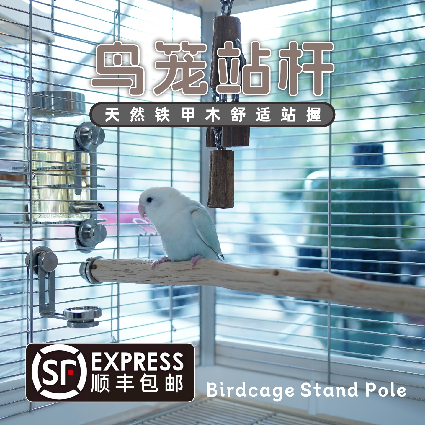 鹦鹉站杆天然铁甲木达洋鸟笼B4001B4002B5001B6045B6047实木站棍,淘宝优惠券,粉丝福利购,淘宝优惠卷