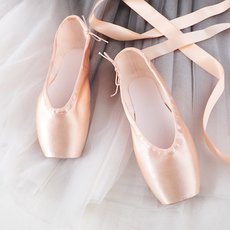 пуанты 成人专业芭蕾舞鞋儿童初学者脚尖绑带缎面足尖鞋舞蹈鞋软底练功鞋