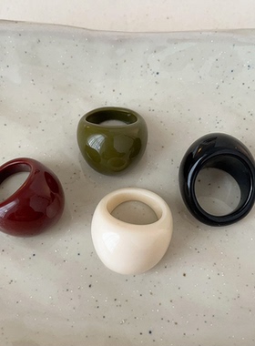 韩国ins博主同款椭圆树脂扳指戒指女个性时尚气质百搭指环戒子