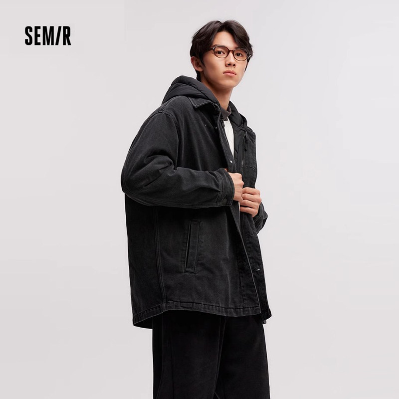 商场同款森马棉服男牛仔外套三合一夹棉内胆冬季新款两件套防水潮,淘宝优惠券,粉丝福利购,淘宝优惠卷