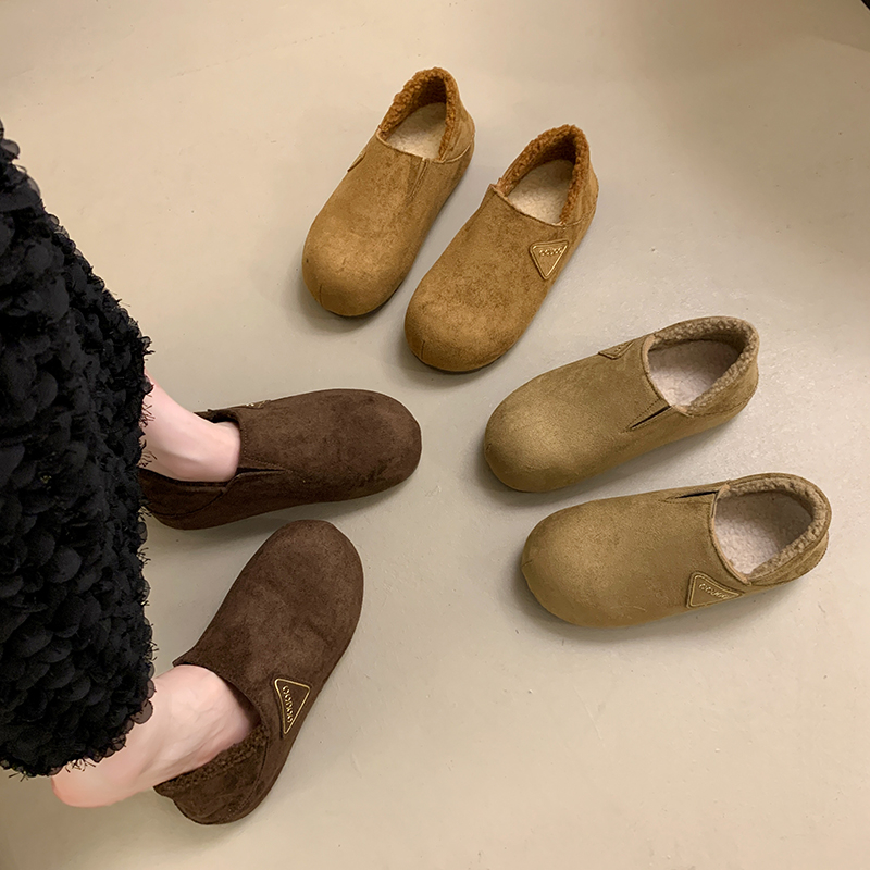 百搭两穿加绒休闲洋气时尚2025秋冬保暖一脚蹬勃肯女鞋 - 图2