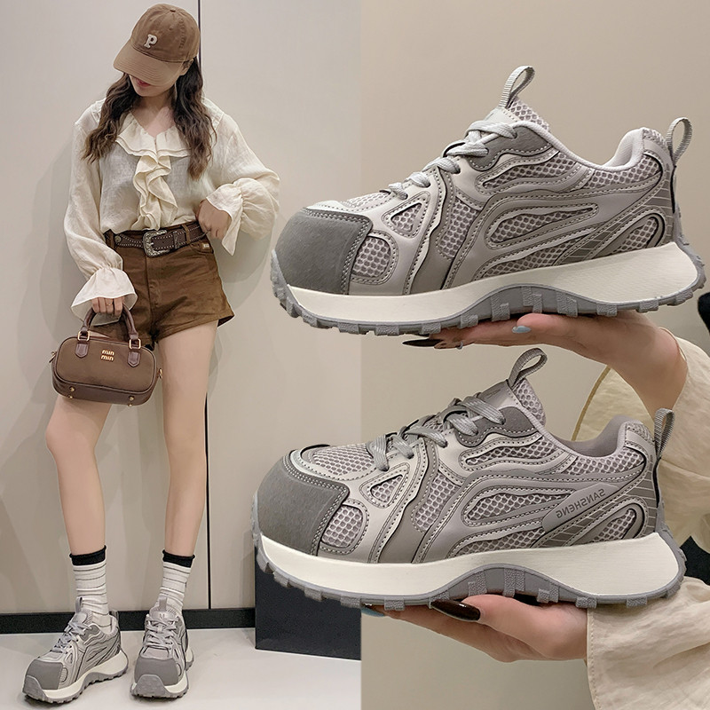2026春季网红新款厚底透气网面运动鞋百搭休闲显脚小轻便老爹鞋女,淘宝优惠券,粉丝福利购,淘宝优惠卷