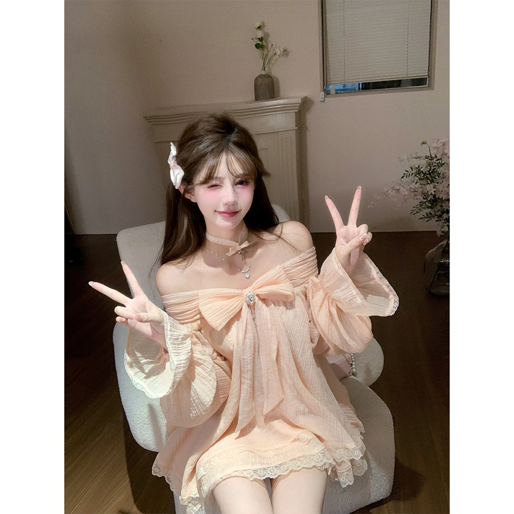 【瑞茜】暮霭蔷薇 夏秋甜美显瘦宽松设计感上衣半裙R1063-1T - 图2