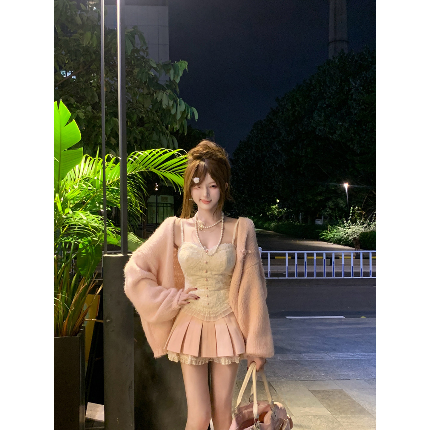 【瑞茜】软糖星球 秋季纯欲风显瘦吊带半裙毛衣外套R2387-1L,淘宝优惠券,粉丝福利购,淘宝优惠卷