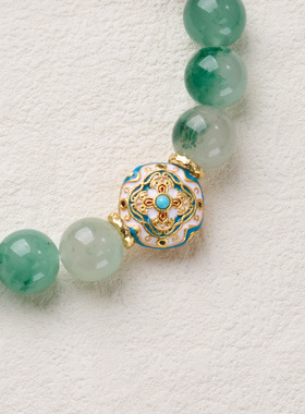 非洲翠奇楠沉香宝相花佛珠手链