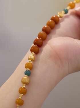 天然蜜蜡项链女新中式双用款