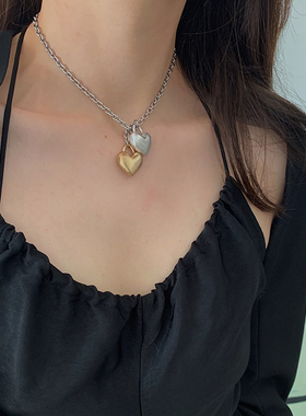 铜镀金中性爱心项链博主超爱