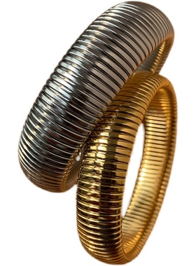 中古风女铜镀金弹力手镯