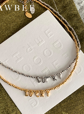 幸运字母项链小众设计气质锁骨链